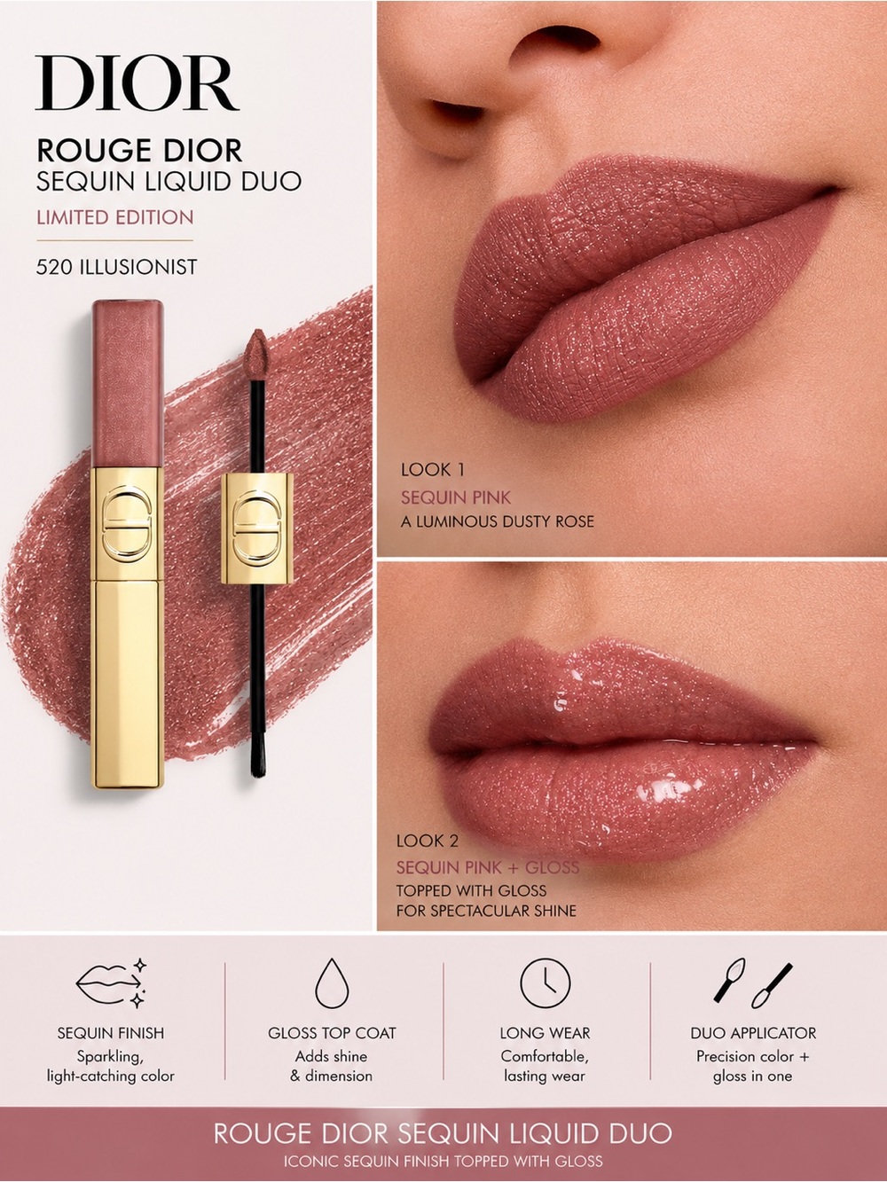 Dior Rouge Dior Sequin Liquid Duo — 520 Illusionist